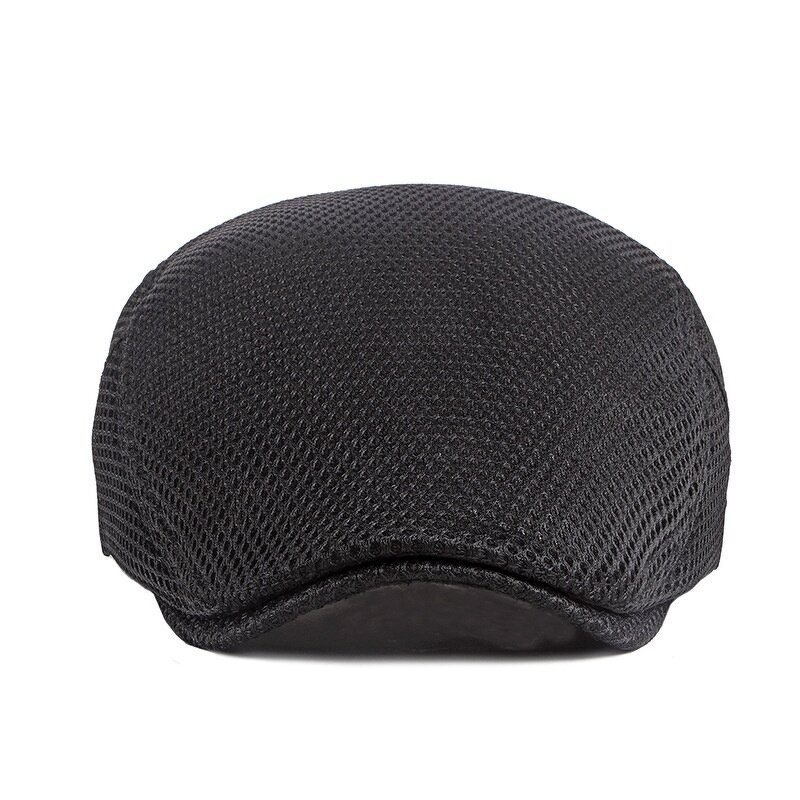 Flat Cap - Manufacturer - Unisex Adjustable Mesh Breathable 12 Solid Colour Newsboy Beret