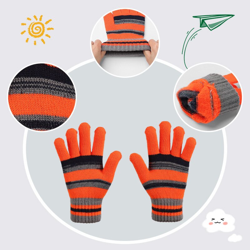 Hat Set - Manufacturer - Children Winter Gloves Scarf Beanie 3-Piece Fleece Lined Set