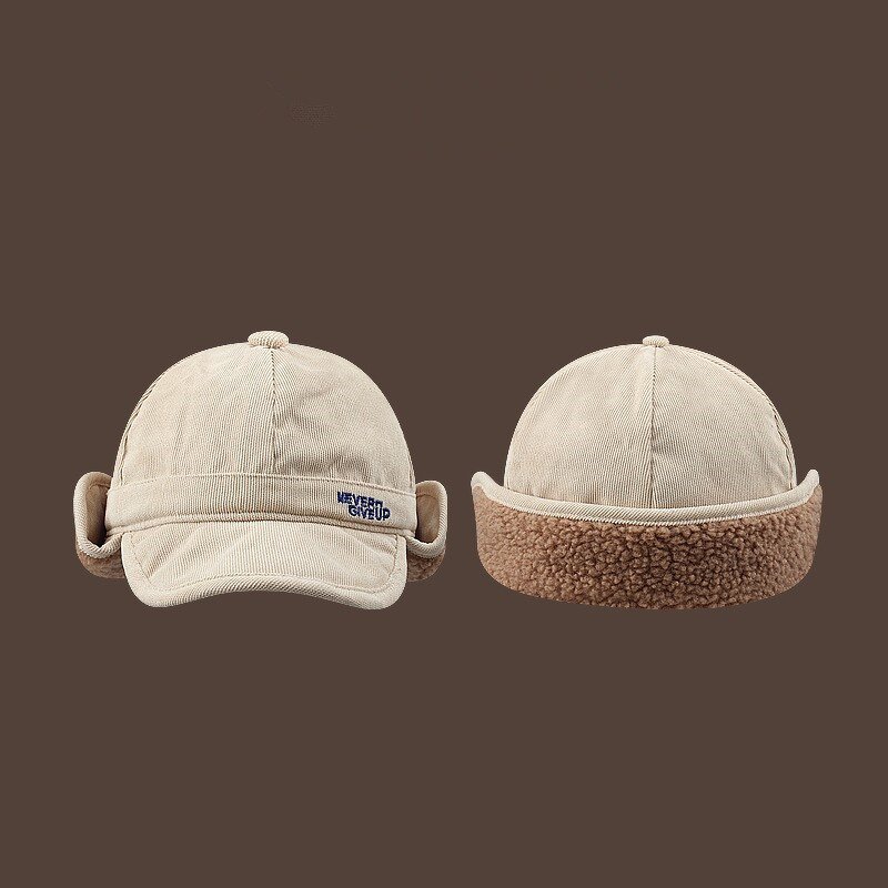 Baseball Cap - Manufacturer - New Corduroy Wool Visor Ear Flaps Unisex Outdoor Winter Hat