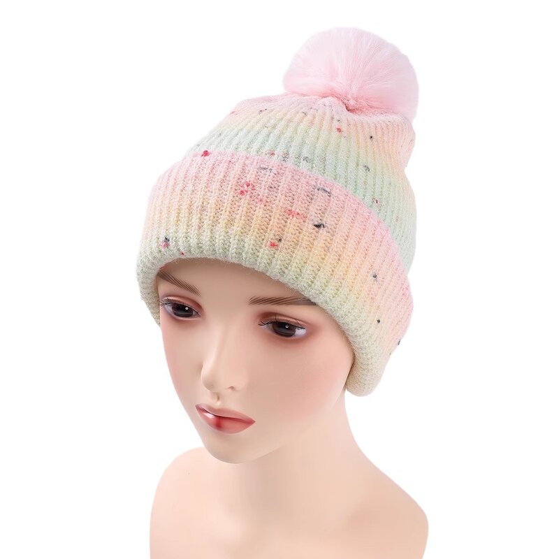 Beanie Hat - Manufacturer - Gradient Knitted Winter Cuffed Thick Warm Unisex Hat