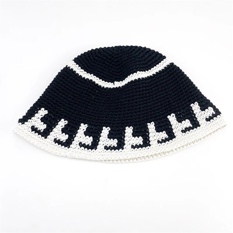 Beanie Hat - Manufacturer - New Striped Handmade Crochet Winter Hip Hop Bucket Hat