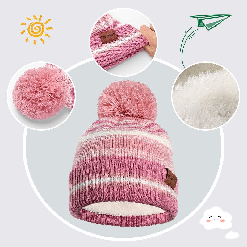Hat Set - Manufacturer - Children Winter Gloves Scarf Beanie 3-Piece Fleece Lined Set