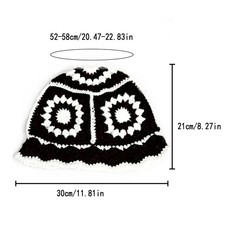 Bucket Hat - Manufacturer - Women Boho Crochet Flower Wool Floppy Casual Party Cap