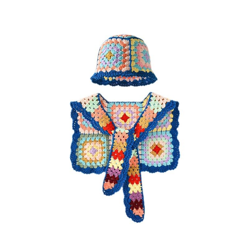 Scarf - Manufacturer - Sleeveless Wool Hand Knit Hollow Flower Summer Shawl Cape