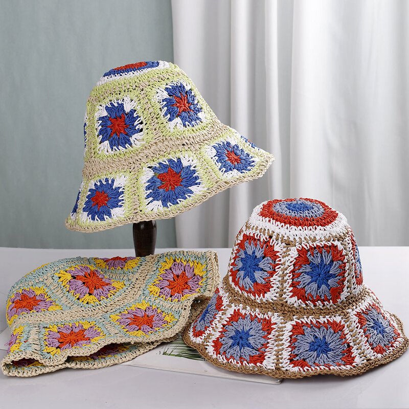 Sun Hat - Manufacturer - Bohemian Women Weave Hollow Flower UV Protection Beach Hat