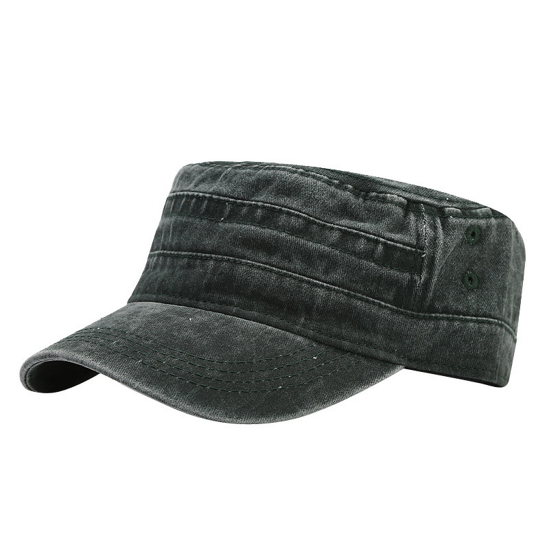 Flat Cap - Manufacturer - Men Plain Short Brim Sunshade Flat-Top Design Cap