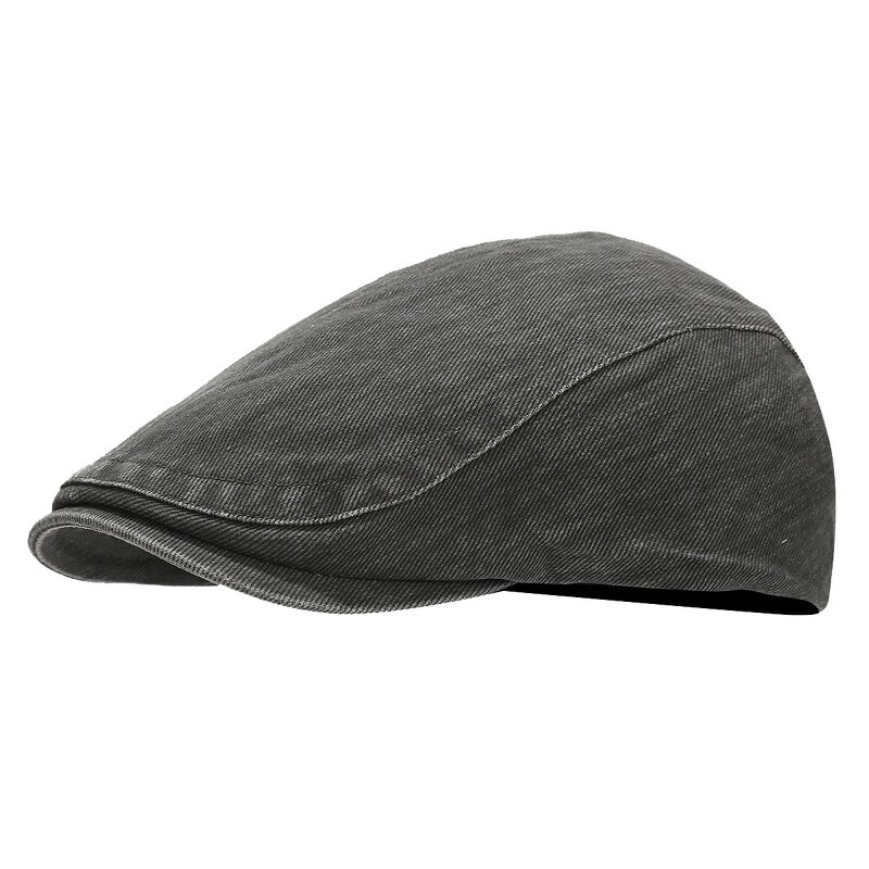French Beret - Manufacturer - Retro Vintage Washed Denim Panel Breathable Summer Winter Sports Cap