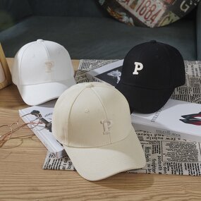 Baseball Cap - Manufacturer - Simple Design Letter P Patch 6-Panel Adjustable Trucker Hat