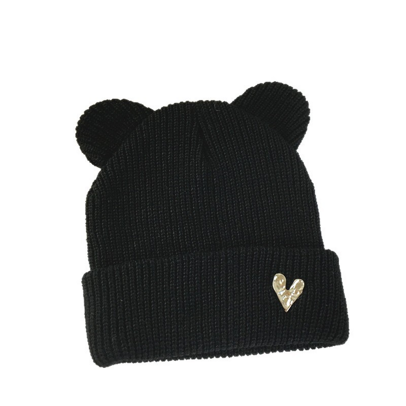 Beanie Cap - Manufacturer - Wholesale Bear Ear-decorated Brimless Cuffed Ski Skull Cap
