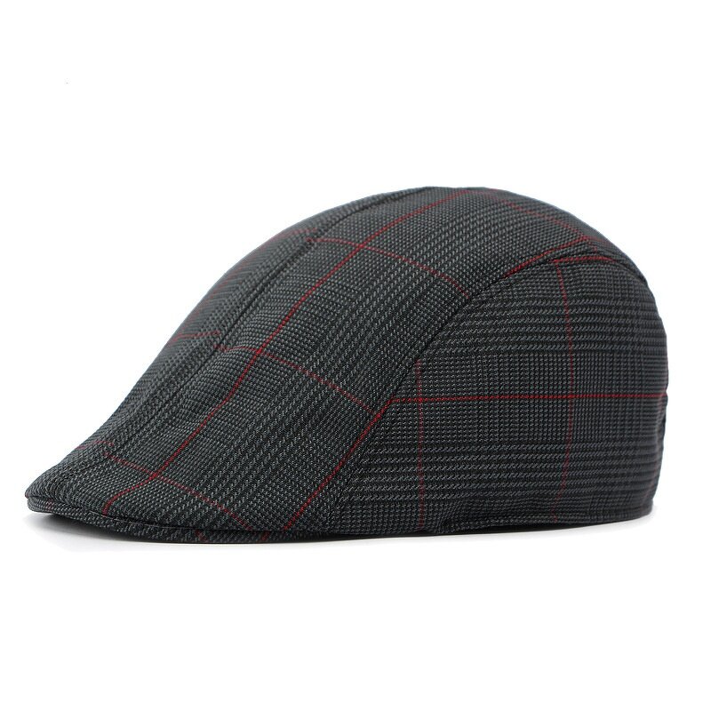 Ivy Cap - Manufacturer - Stock Linen Cotton Plaid Gatsby Cabbie Hunting Irish Hat for Men