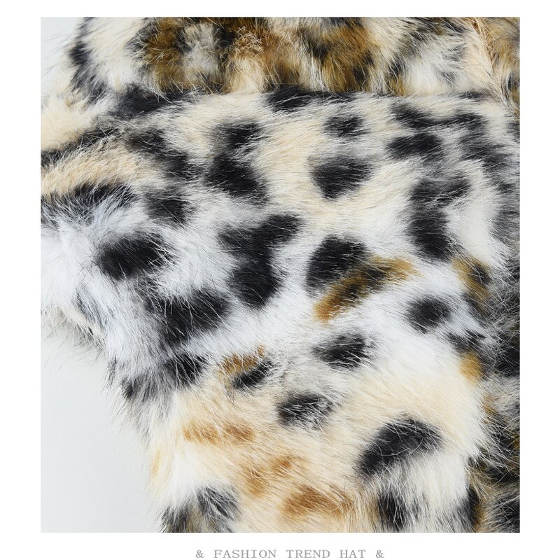 Trapper Hat - Manufacturer - Faux Rabbit Fur Leopard Russian Ushanka Ski Hunting Hat