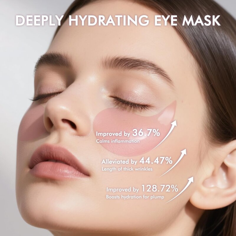 Hydrogel Eye Mask Manufacturer - Private Label Rose Pink Vegan Retinol and Vitamin C Infused for Wrinkle Reduction