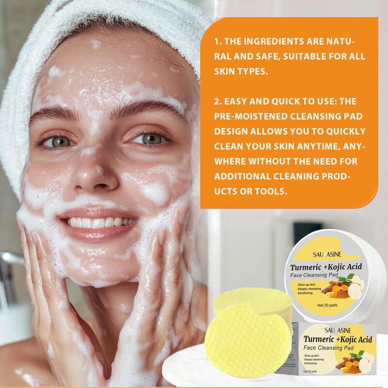 Cleansing Pads Manufacturer - Customized Own Brand Facial Exfoliation Whitening Turmeric Kojic Acid 30 Tablets