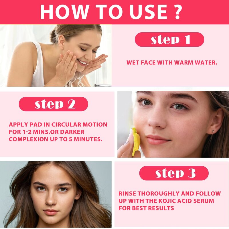 Cleansing Pads Manufacturer - Customized Private Label Facial Care Kojic Acid and Turmeric for Face Dark Spots