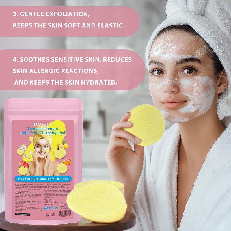 Cleansing Pads Manufacturer - Customized Private Label Facial Care Kojic Acid Turmeric for 40 Pads