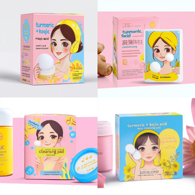 Facial Cleanser Manufacturer - Customized Own Brand 30 Tablets Exfoliating and Whitening Cotton with Turmeric and Kojic Acid