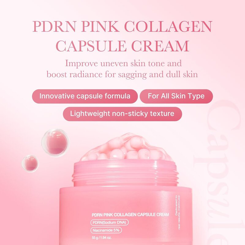 Face Cream Manufacturer - Private Label Pdrn Pink Peptide Collagen Salmon DNA Vitamin C Capsule Glow Moisturizing