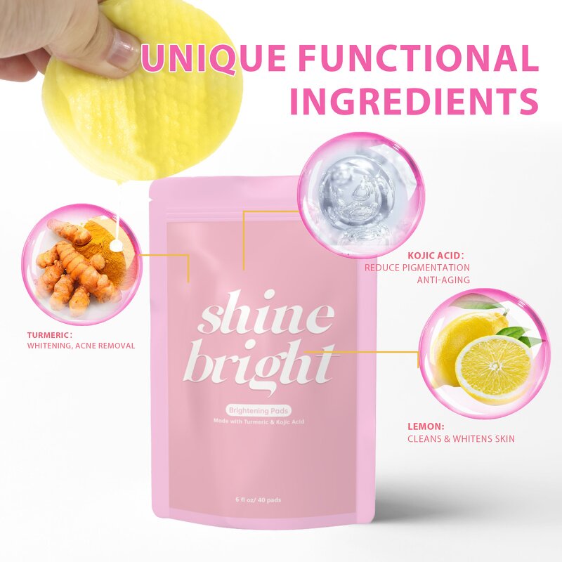 Cleansing Pads Manufacturer - Customized Private Label Facial Care Kojic Acid Turmeric for Face Dark Spots