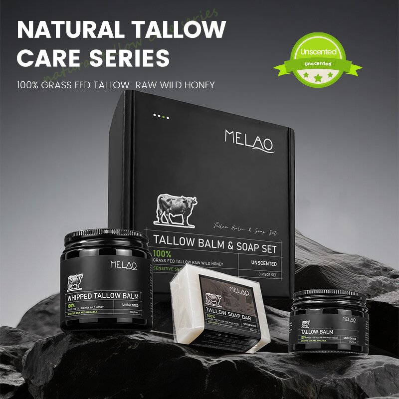 Beard Balm Manufacturer - Custom Logo Organic Beef Tallow for Men Pimples Oil Skin Care Set