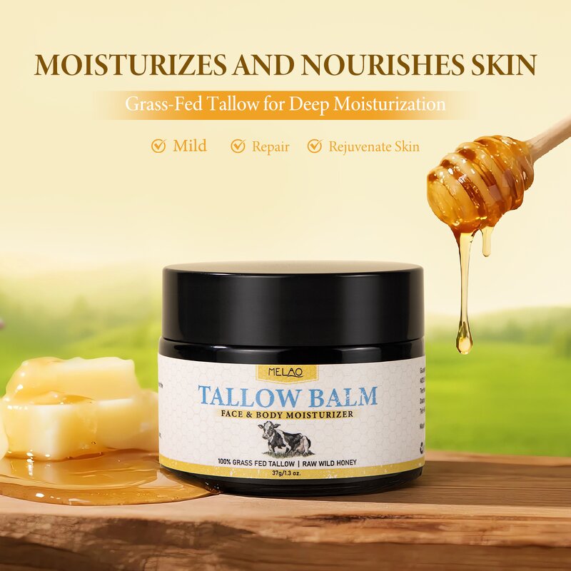 Beef Tallow Balm Manufacturer - Custom 3 Ingredient Grass Fed Handmade Honey Whipped Balm