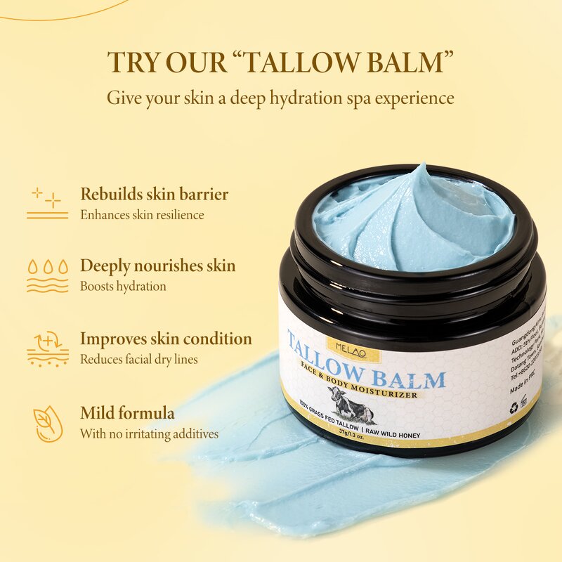Beef Tallow Balm Manufacturer - Custom 3 Ingredient Grass Fed Handmade Honey Whipped Balm