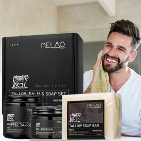 Beard Balm Manufacturer - Custom Logo Organic Beef Tallow for Men Pimples Oil Skin Care Set