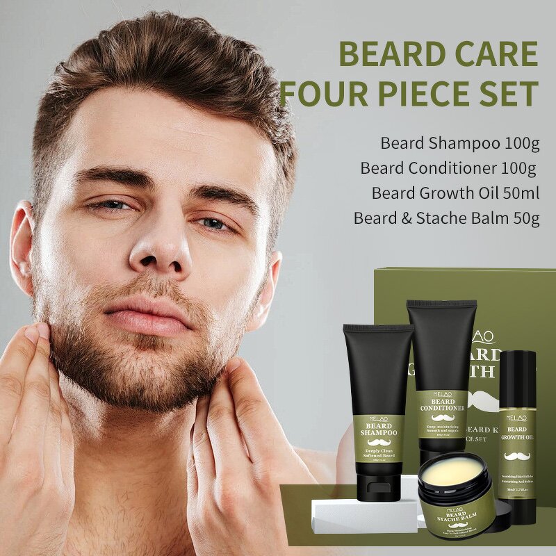 Beard Grooming Set Manufacturer - Private Label Men English Gift Set Shampoo Balm Oil Christmas Customized