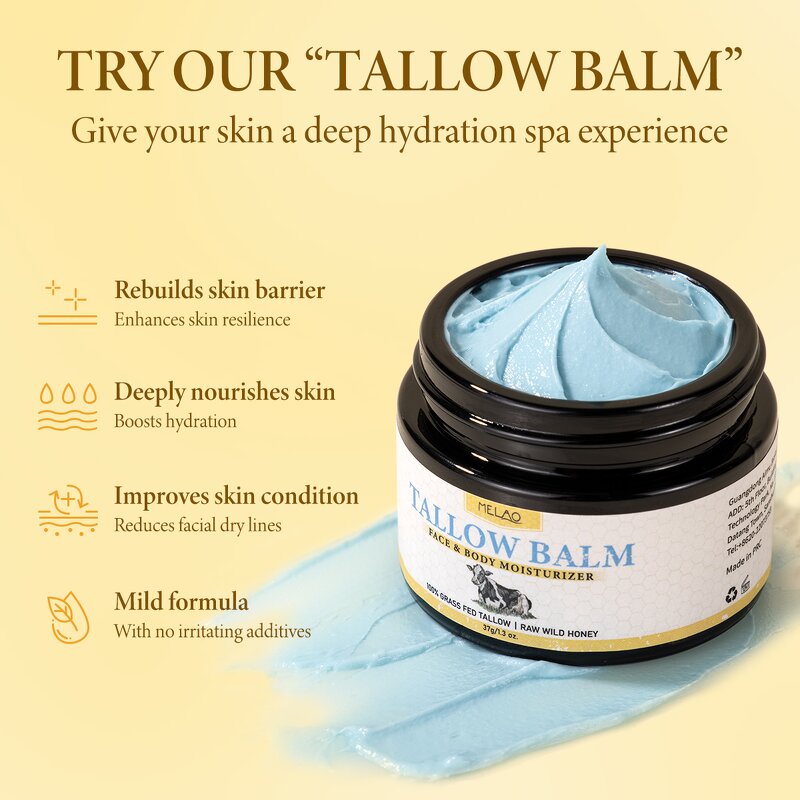 Beef Tallow Balm Manufacturer - Private Label Custom Logo Herb-Infused Honey Whipped Sample