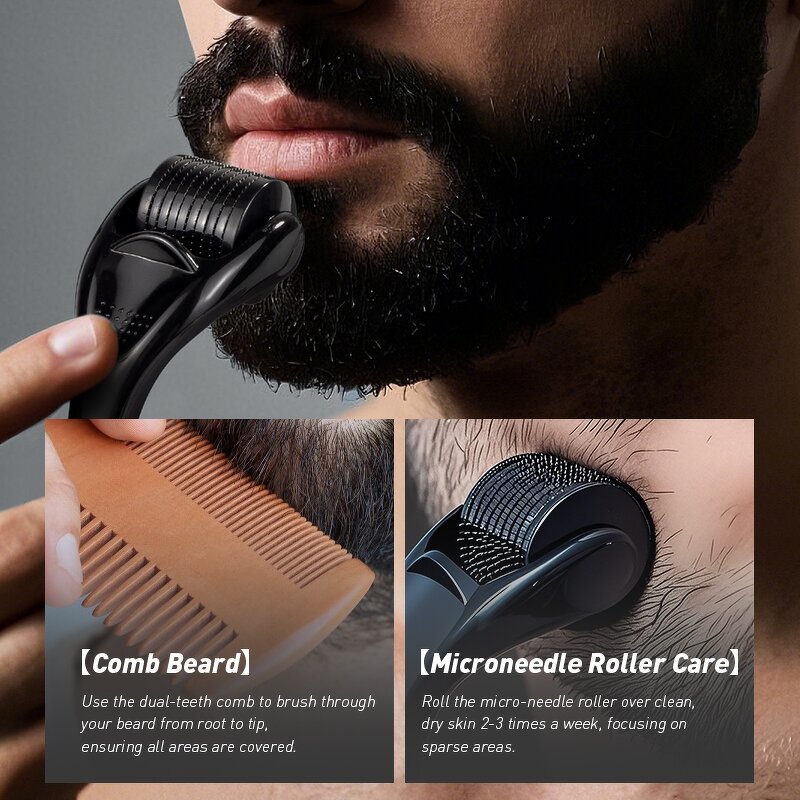 Beard Set Manufacturer - Custom Logo After Shave Growth Oil Serum Roller for Men Grooming