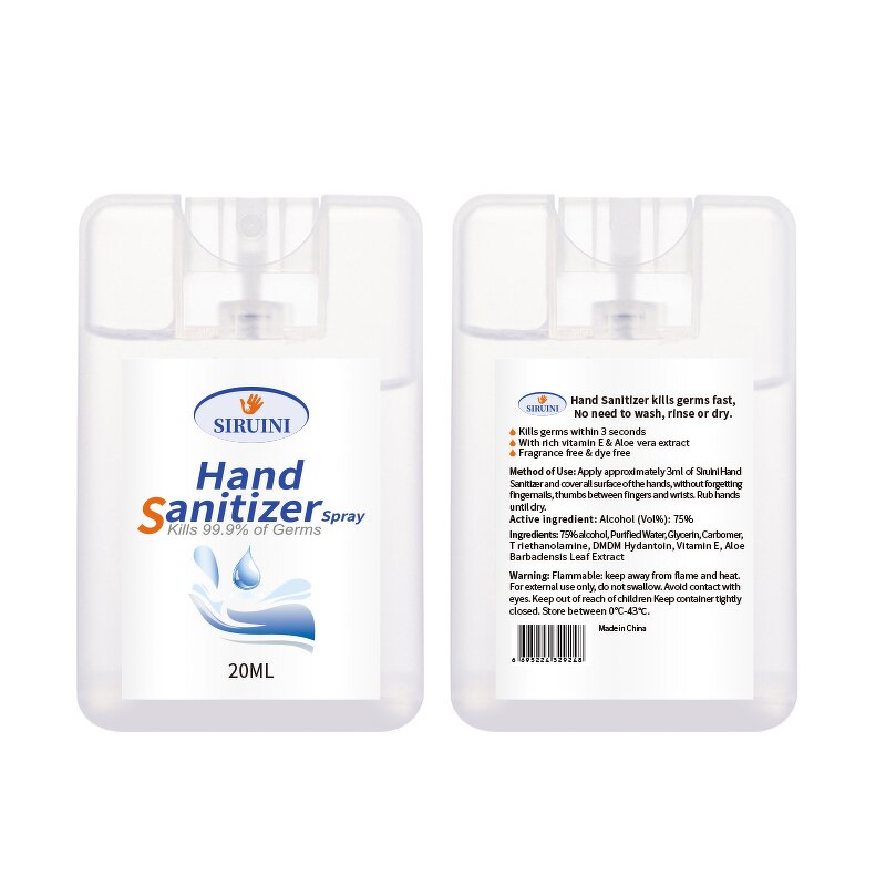 Hand Sanitizer Manufacturer - Antibacterial 20ml 75% Alcohol Travel Portable Individual Package