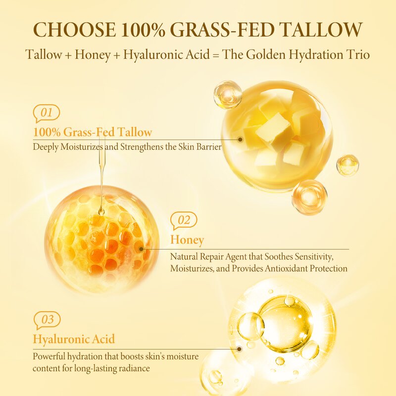 Beef Tallow Balm Manufacturer - Private Label Custom Logo Herb-Infused Honey Whipped Sample