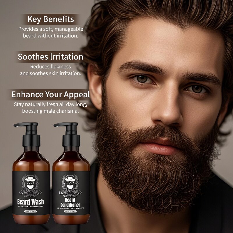 Beard Shampoo Set Manufacturer - Private Label Growth Mens Shampoo Conditioner Paraben Free