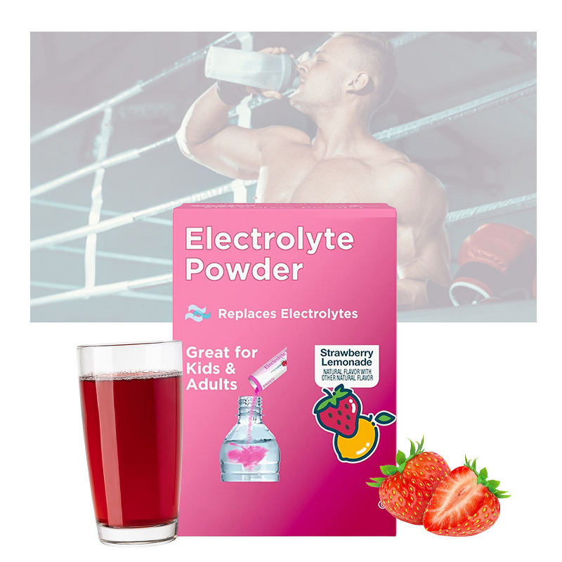 Electrolyte Powder Manufacturer - Private Label Strawberry Lemonade Hydration Sticks Sugar Free