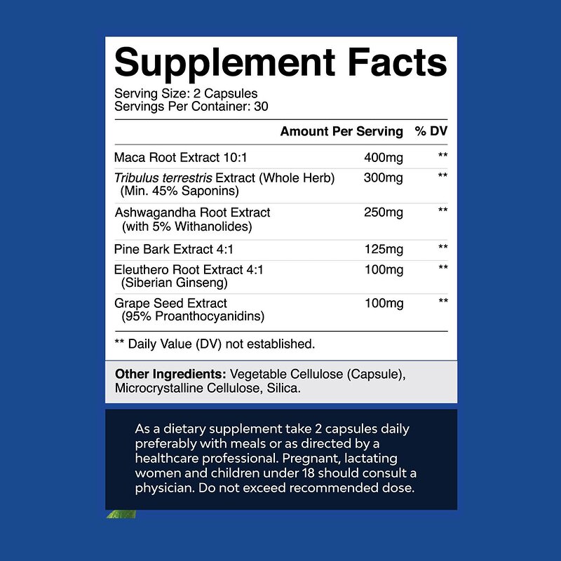 Men Wellness Supplement Manufacturer - Private Label Siberian Ginseng Ashwagandha Black Maca Root