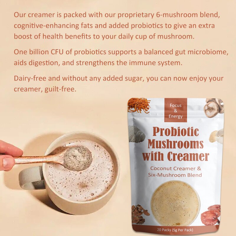Coffee Alternative Manufacturer - Private Label Coffee Replacement Boost Focus Probiotic Mushrooms Creamer