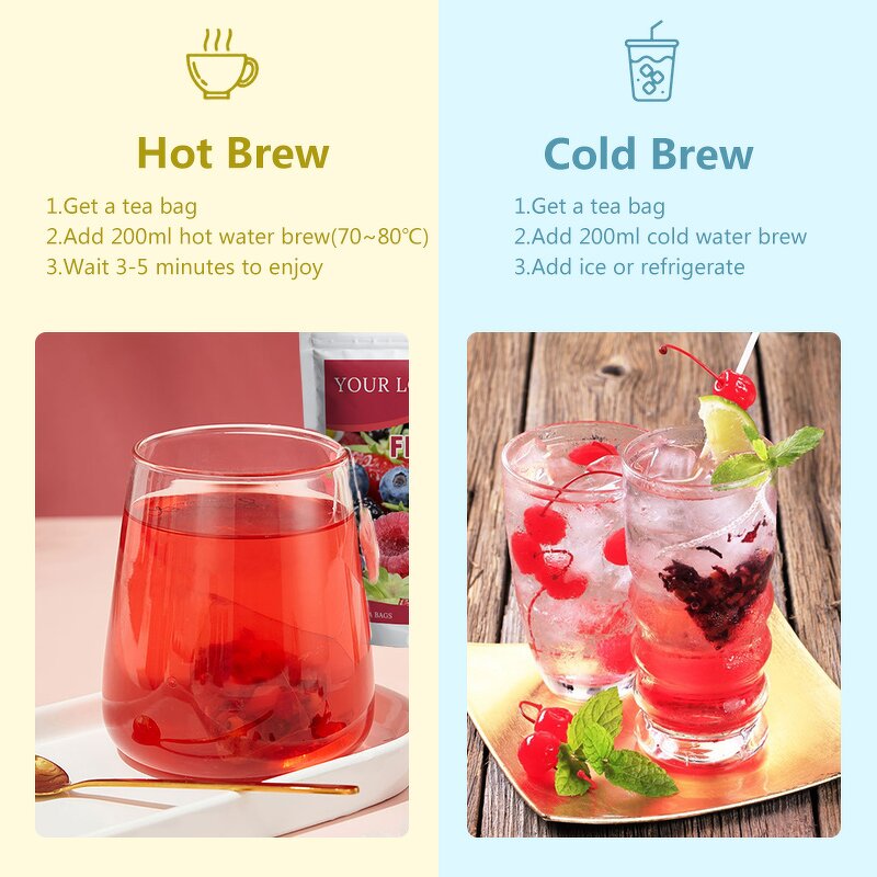 Herbal Tea Manufacturer - Customized Label Dried Fruit Berry Blend Blueberry Blackberry Raspberry Wellness