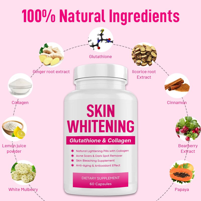 Skin Whitening Capsule Manufacturer - OEM Natural Lightening Anti Aging Collagen Skin Whitening