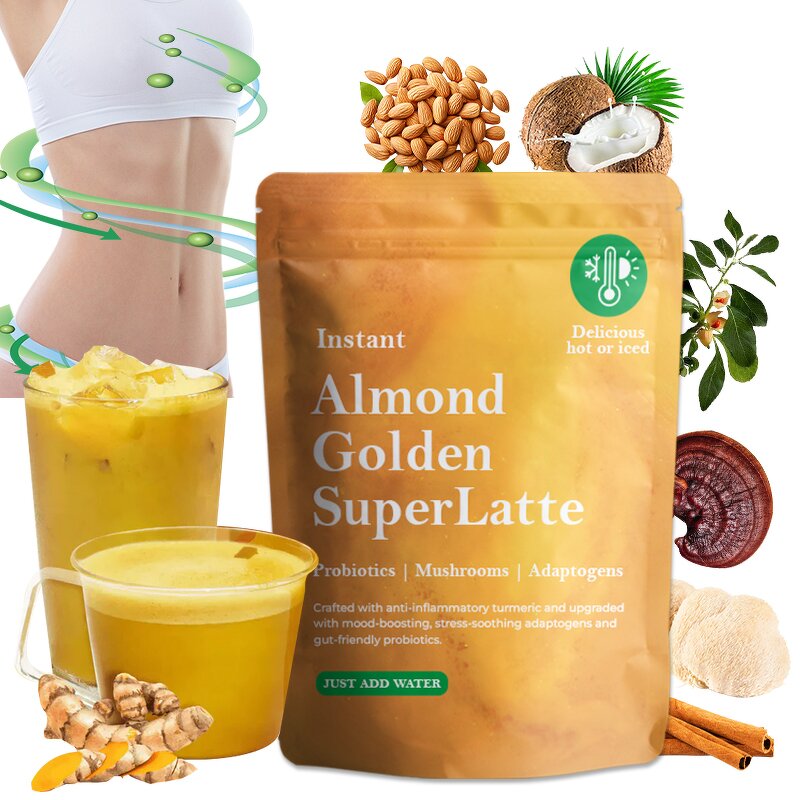 Superfood Latte Manufacturer - Private Label Superfoods Golden SuperLatte Probiotics Mushrooms Adaptogens Almond