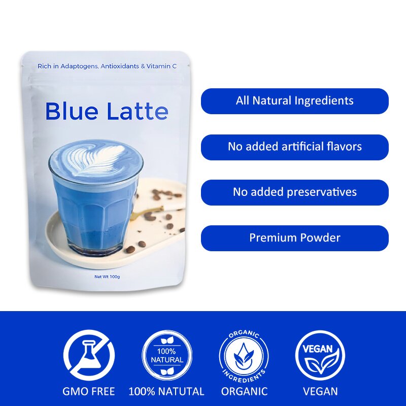Latte Powder Manufacturer - Private Label Adaptogen Calming Lavender Milk Blue Spirulina Blue Lavender