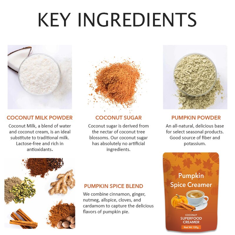 Superfood Creamer Manufacturer - OEM Private Label Coconut Milk Relaxing Pumpkin Spice Superfood Creamer