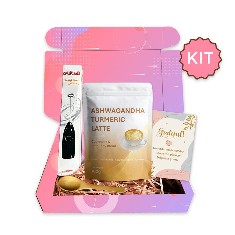 Superfood Latte Kit Manufacturer - Private Label Kit Milk Frother Golden Milk Ashwagandha Turmeric