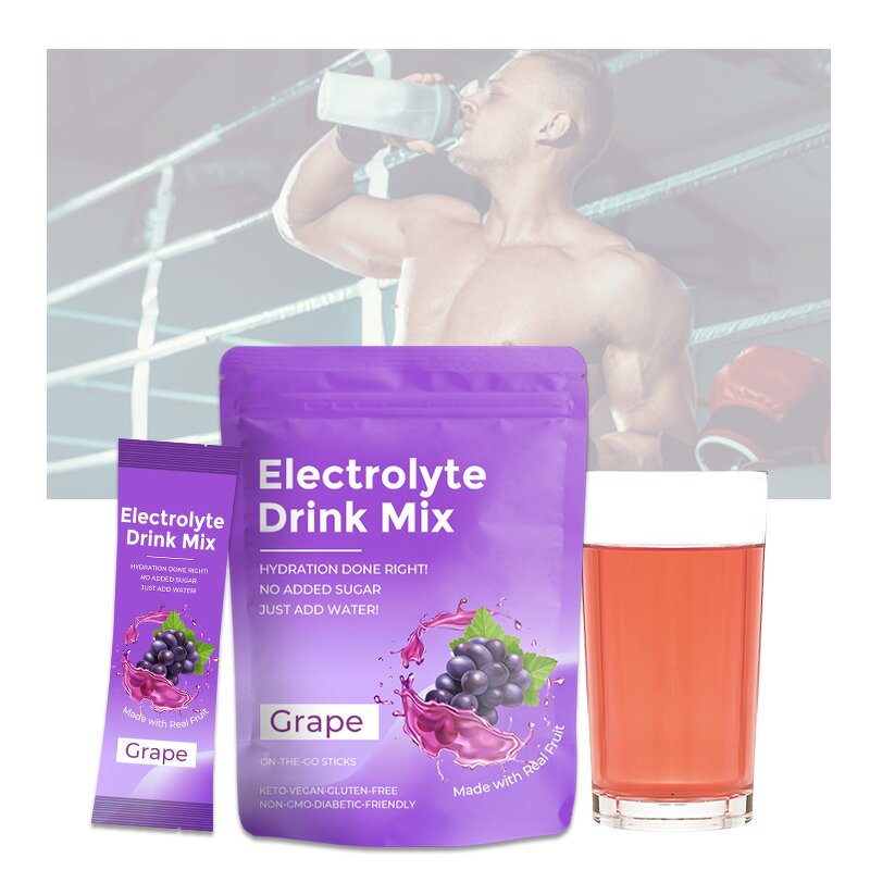 Electrolyte Powder Manufacturer - OEM Replenisher 6 Electrolytes Minerals Gluten Free Grape