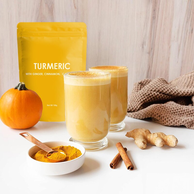 Turmeric Latte Powder Manufacturer - Custom LOGO Health Benefits Turmeric Ginger Blend Taste Turmeric Latte