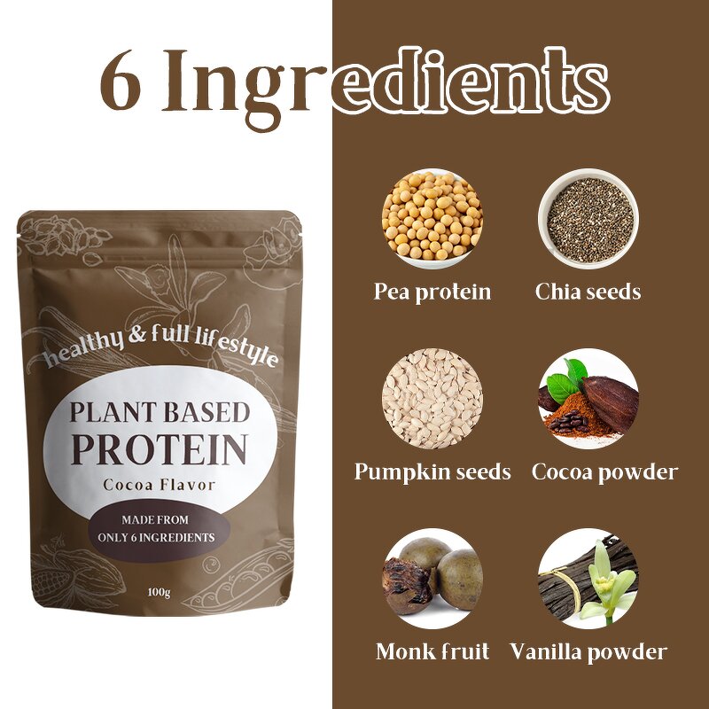 Plant Based Protein Powder Manufacturer - OEM Healthy Plant Based Cocoa Flavor Mushroom Vanilla