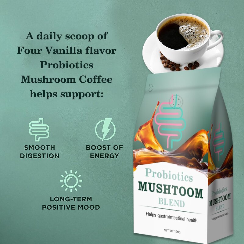 Mushroom Coffee Manufacturer - Private Label Organic Gut Health Immune Support Probiotic Mushroom Coffee