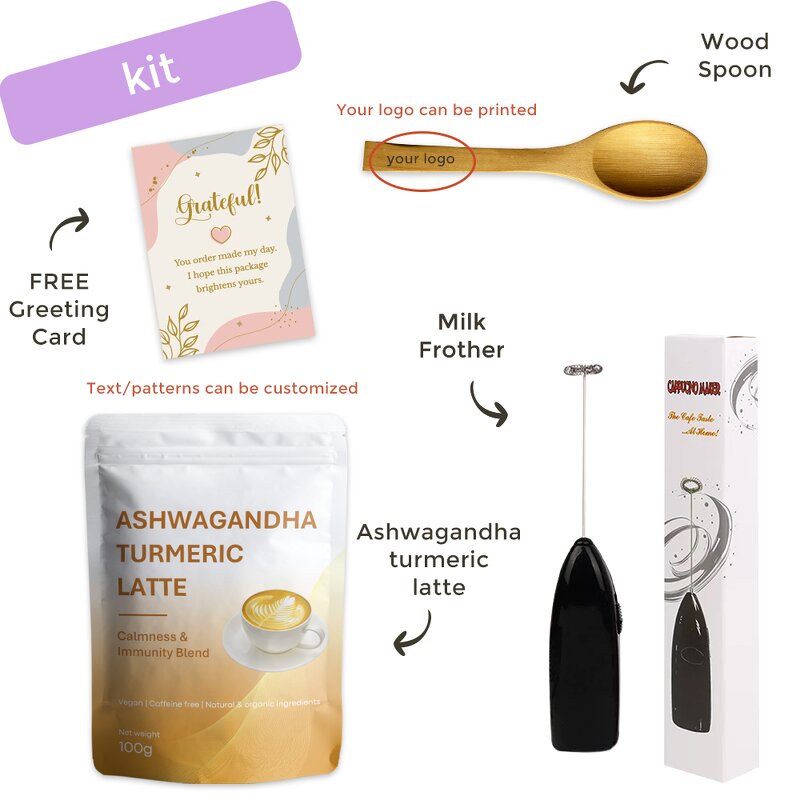 Superfood Latte Kit Manufacturer - Private Label Kit Milk Frother Golden Milk Ashwagandha Turmeric