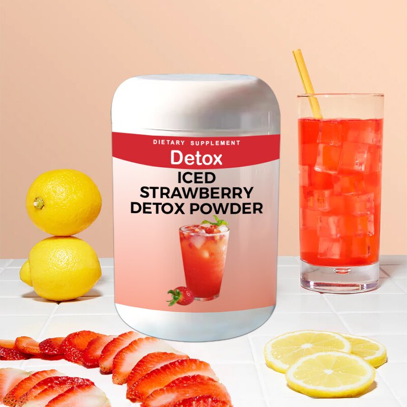Detox Powder Manufacturer - OEM Weight Management Belly Fat Bloating Organic Strawberry Skinny Detox