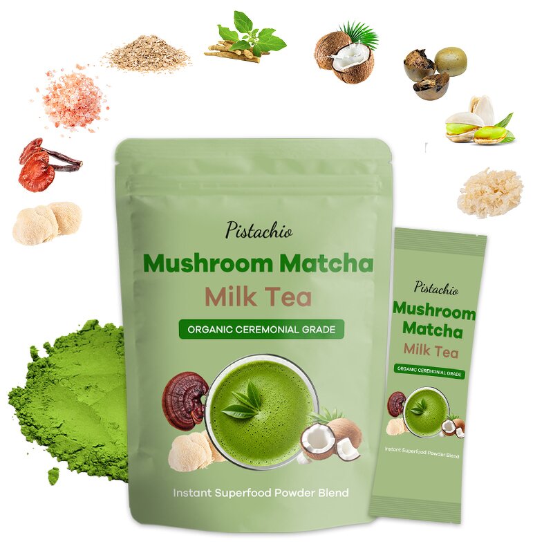 Matcha Latte Powder Manufacturer - Private Label MCT Oil Mushroom Pistachio Matcha Milk Tea