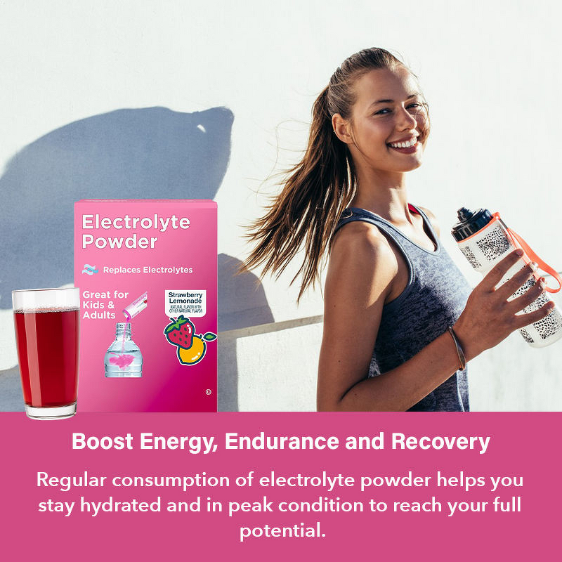 Electrolyte Powder Manufacturer - Private Label Strawberry Lemonade Hydration Sticks Sugar Free