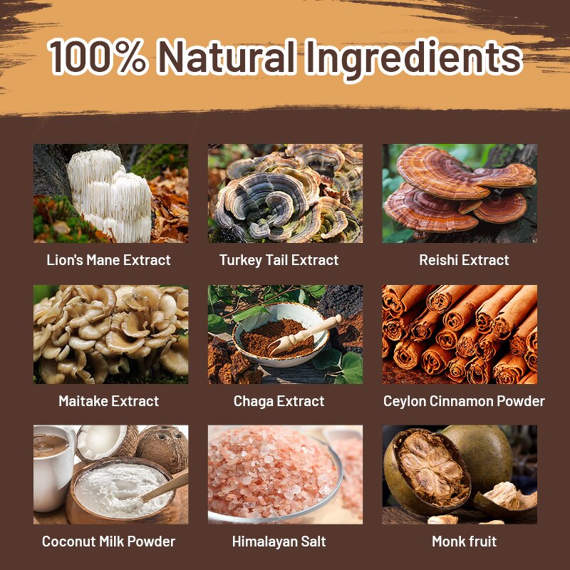 Mushroom Creamer Manufacturer - Private Label Superfood 5 Mushrooms Blend Coconut Cream Coffee Partner